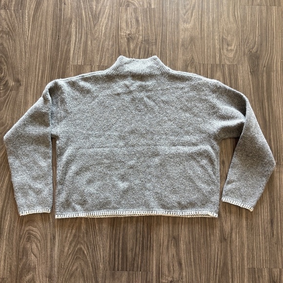 Dreamers By Debut Womens Grey White Gingerbread Sweater Mockneck Long Sleeve - Picture 6 of 9